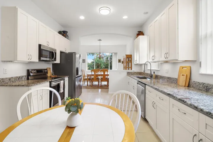 Modern kitchen with white cabinets