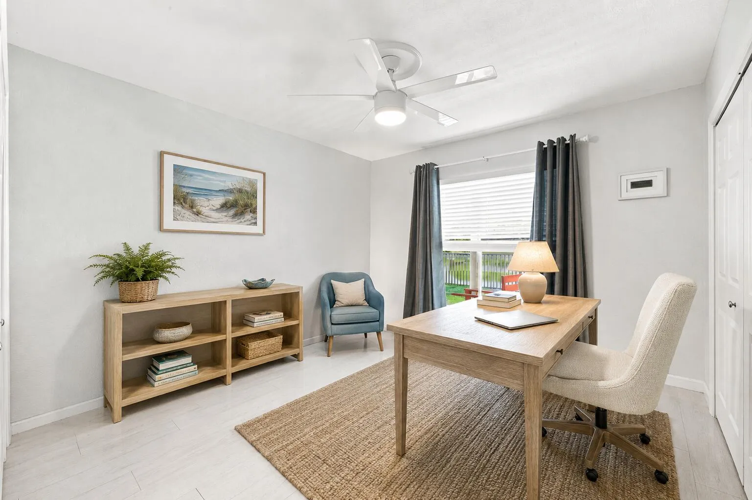 Light-toned flooring complemented by neutral wall tones