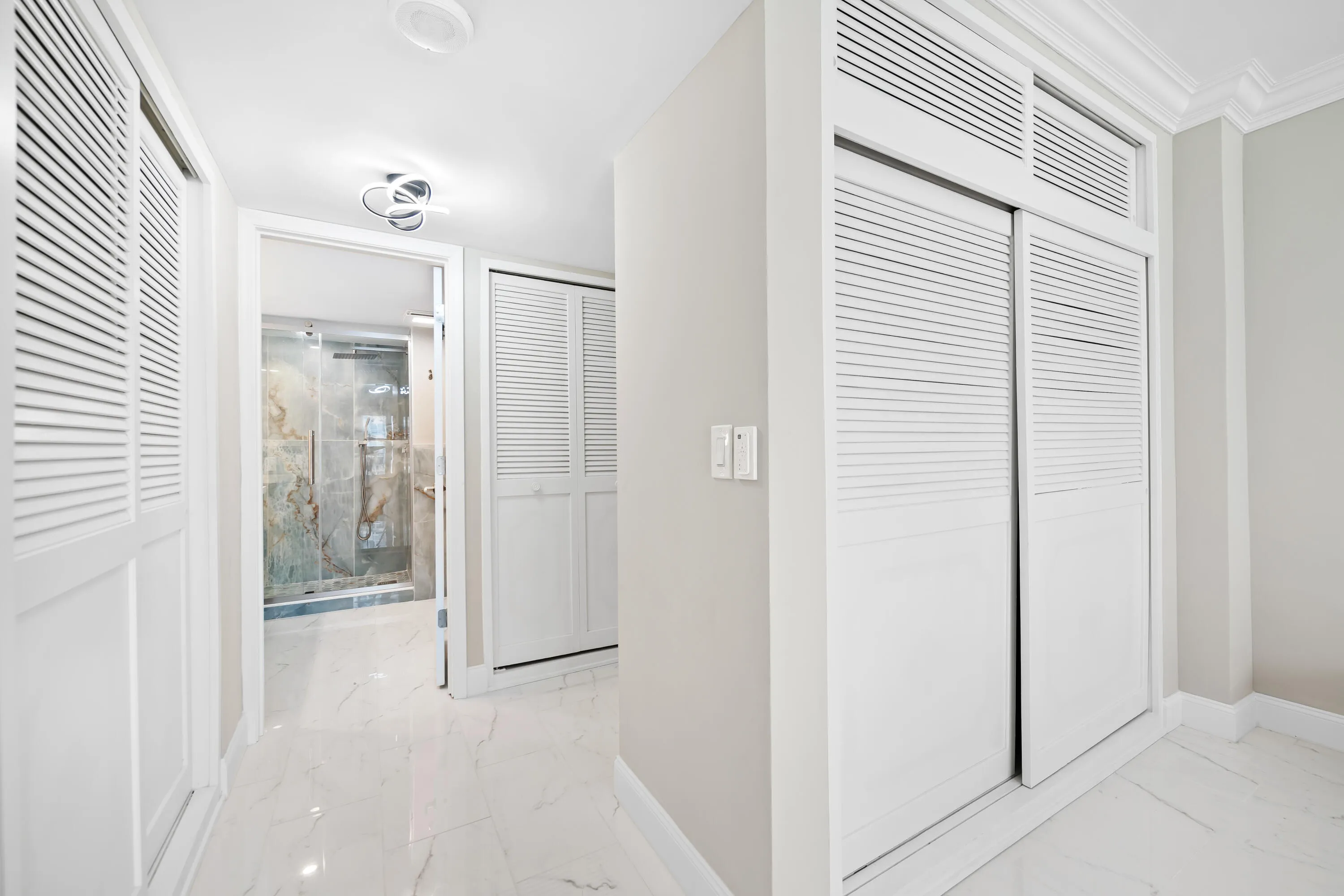 Hallway to bathroom