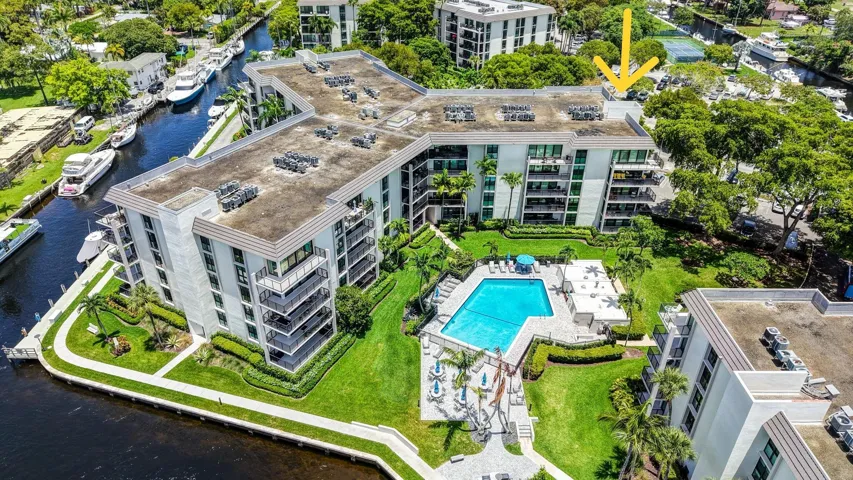 1301 Building and Pool-Aerial View