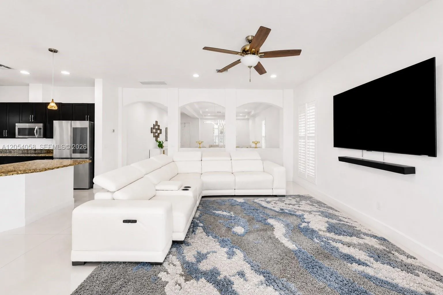 living room with open kitchen