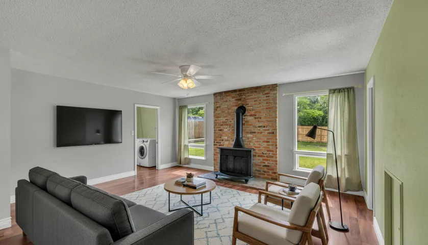 Family room virtually staged