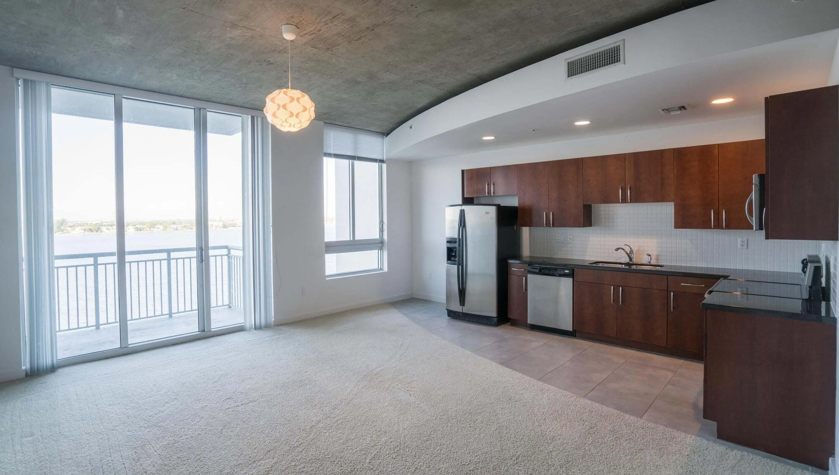 living room and kitchen