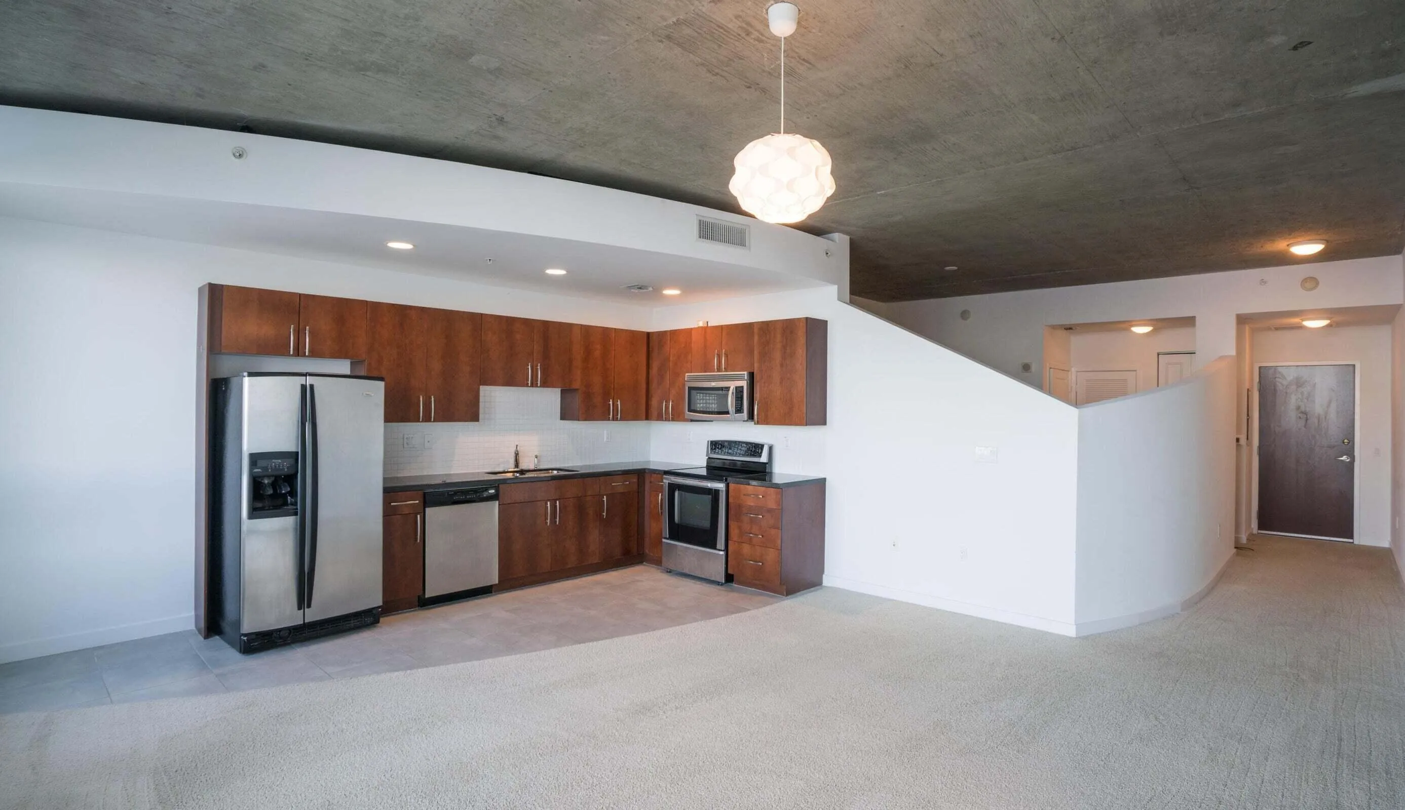 living room and kitchen