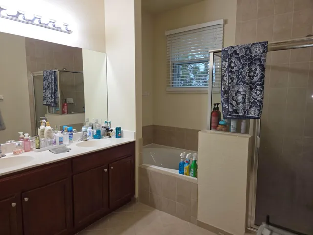 Primary Bath with separate tub and shower