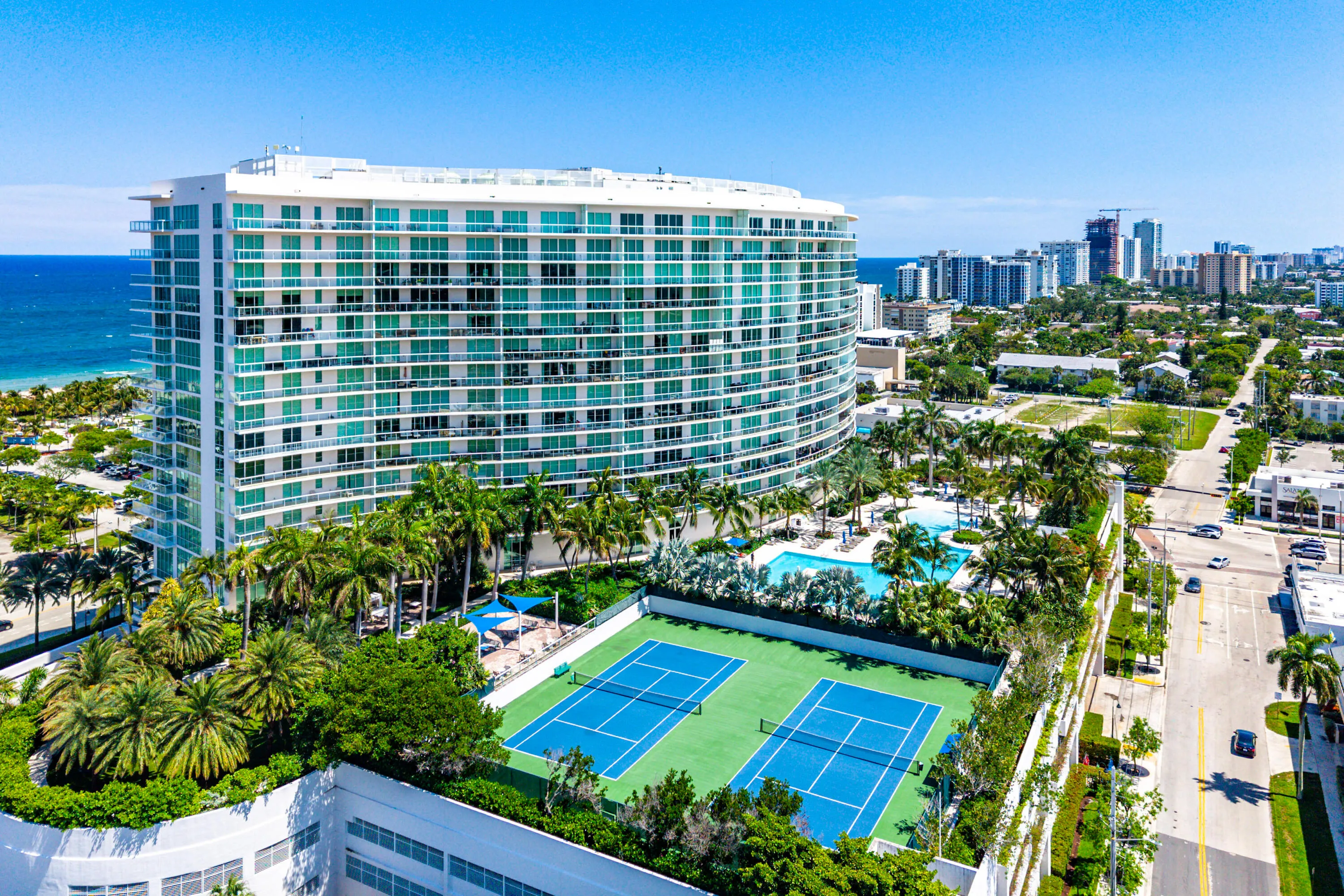 Tennis and pool area