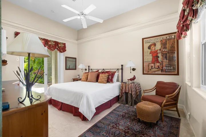 cabana bedroom with pool views
