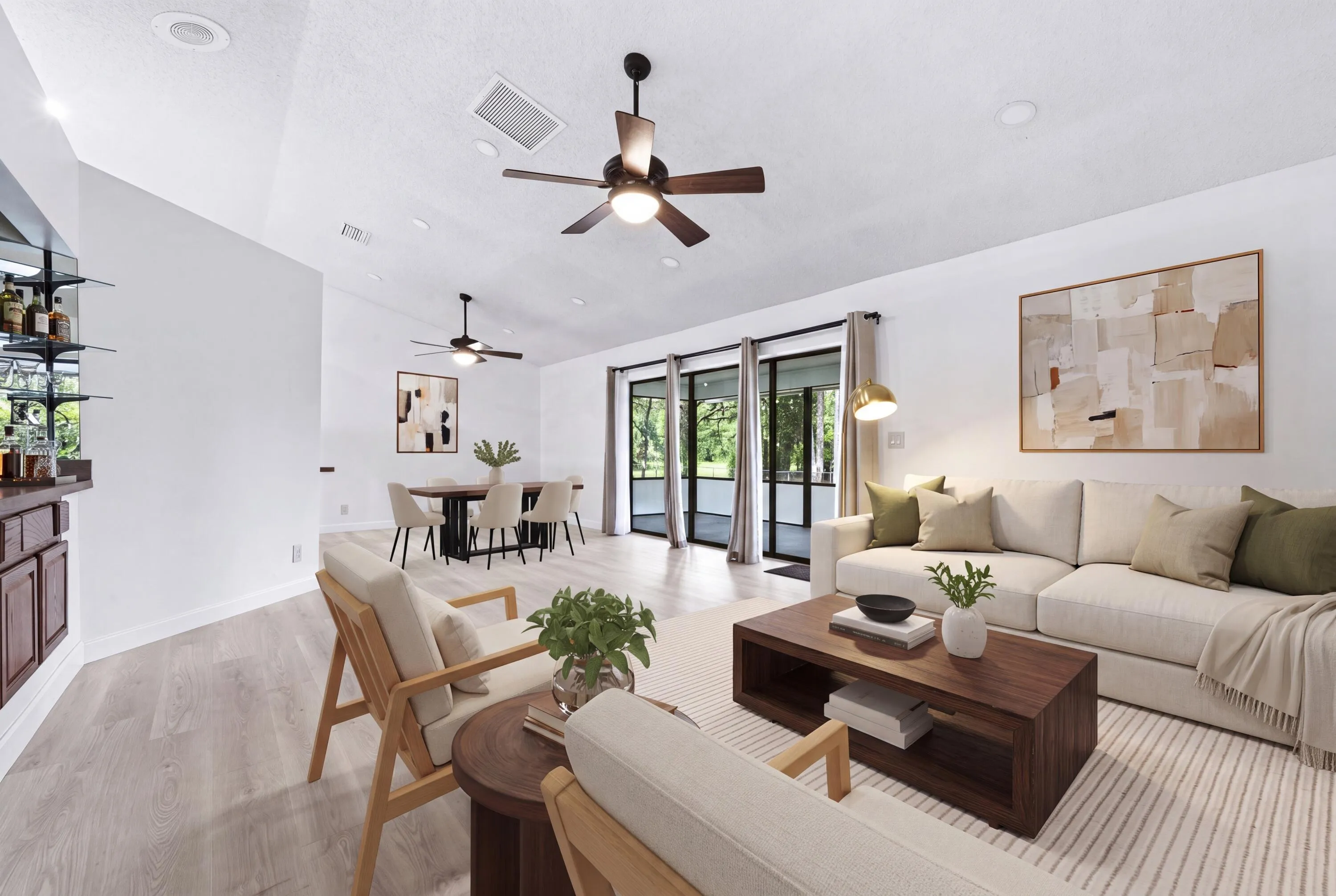 VIRTUAL STAGED LIVING & DINING ROOM