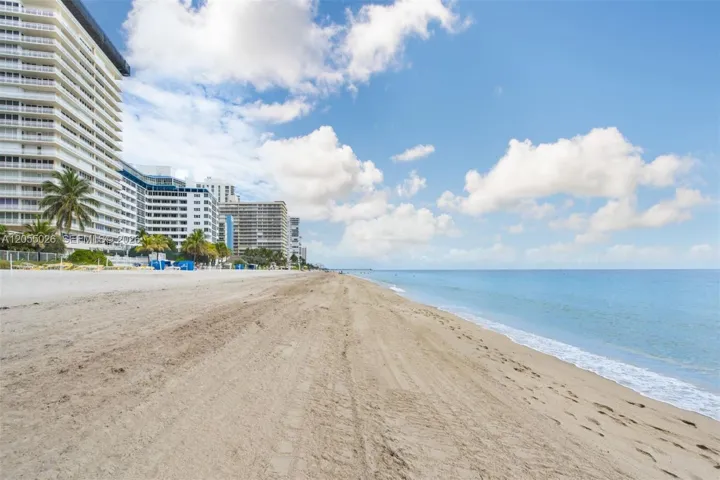 The beach facing north
