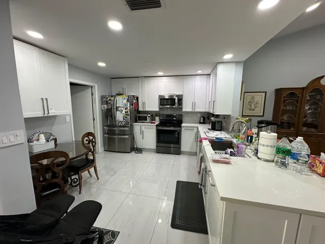 the kitchen