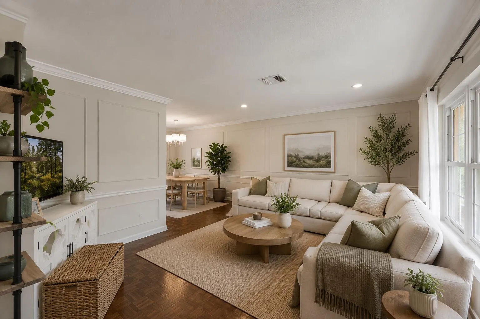 Digitally enhanced potential living room current floors