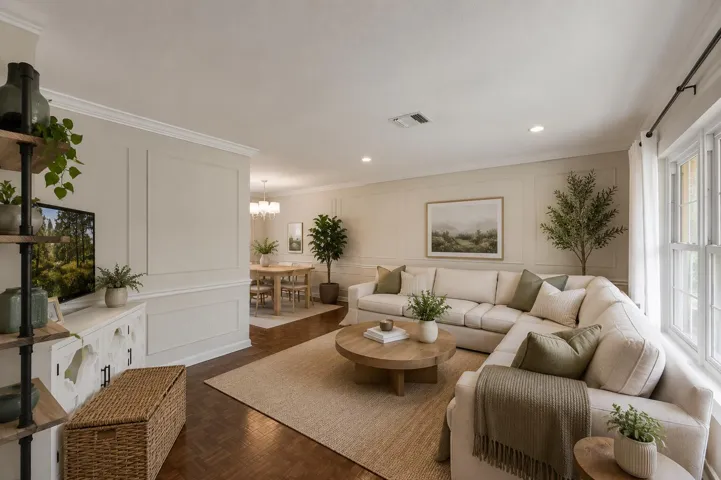 Digitally enhanced potential living room current floors
