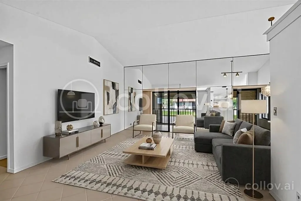 virtually staged livingroom