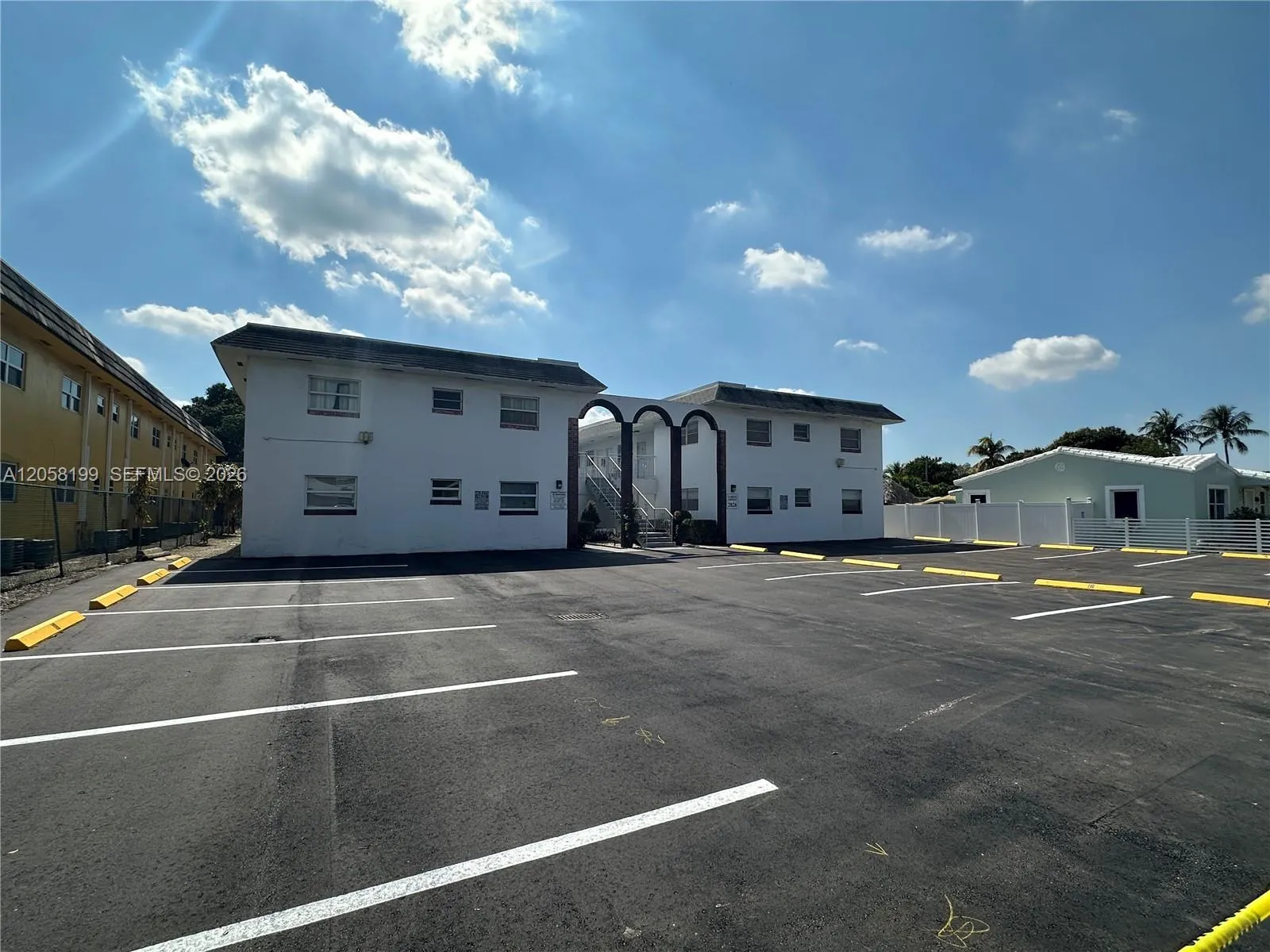 Parking pavement recently repaved in 2026