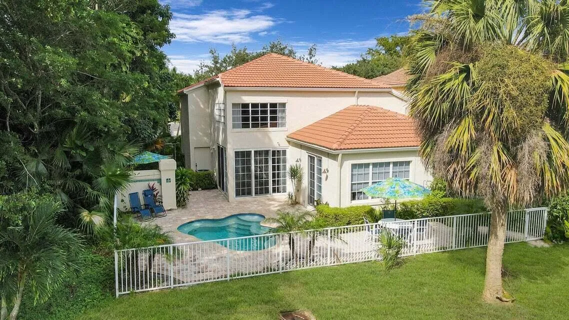 pool and exterior rear view
