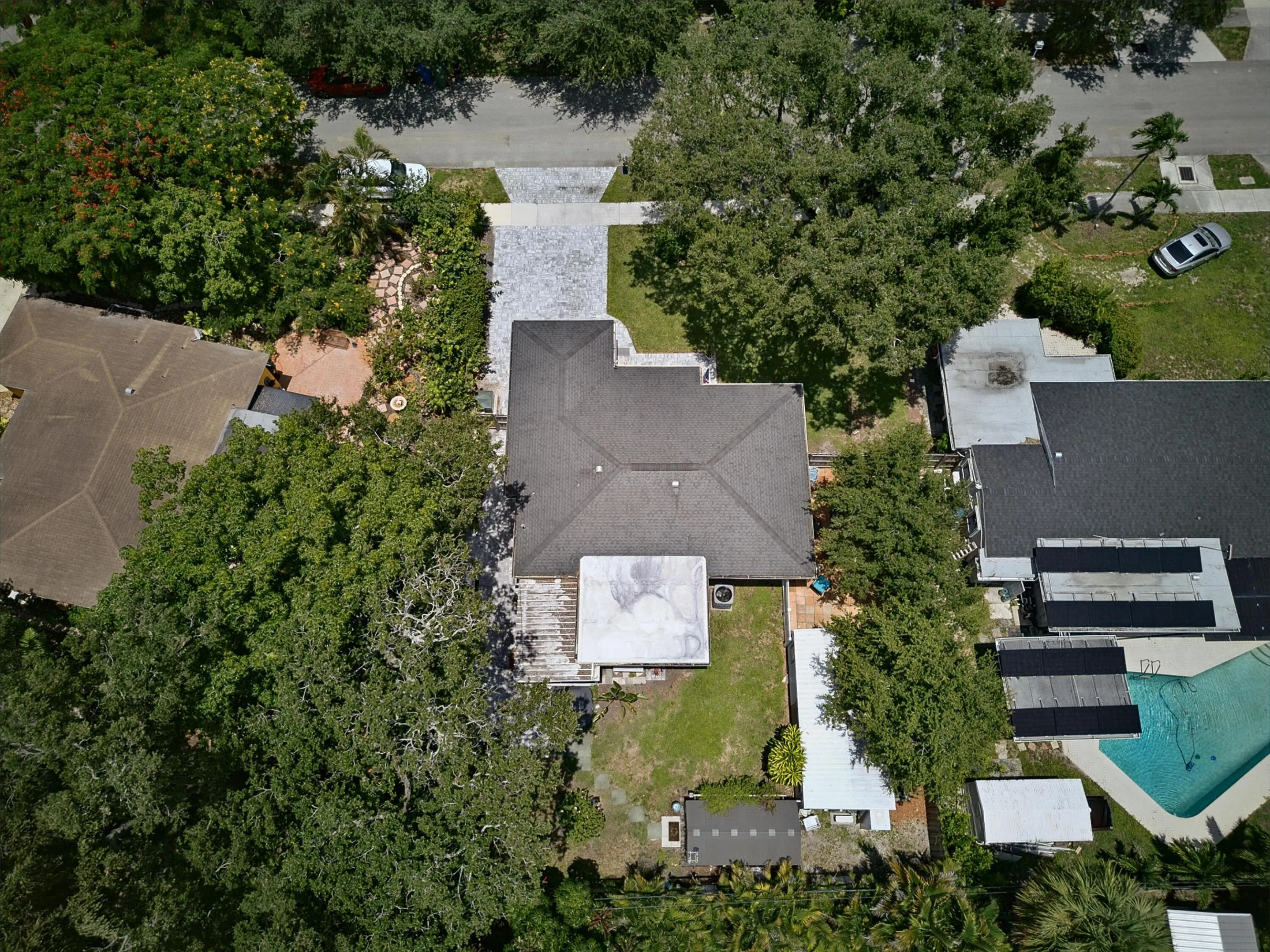 Aerial view from the back of the house