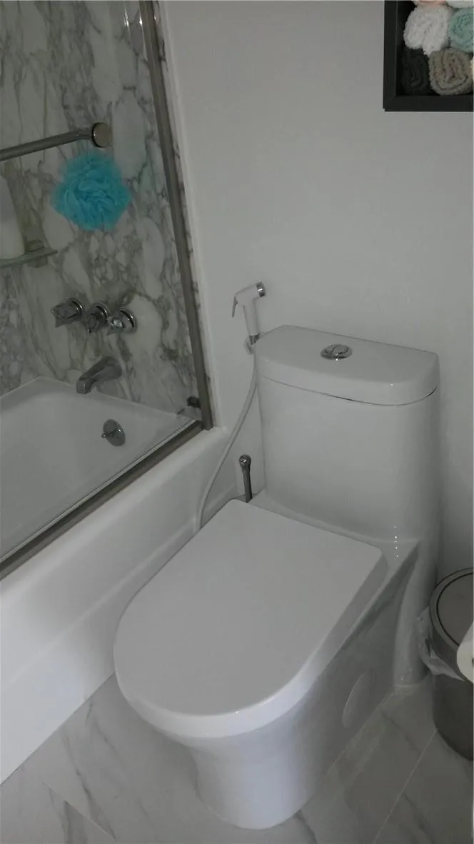 Main bathroom toilet & shower/tub