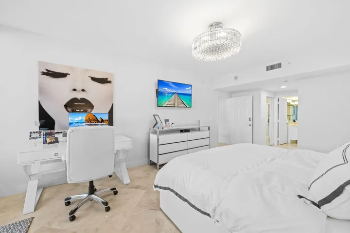 Master bedroom off living room area