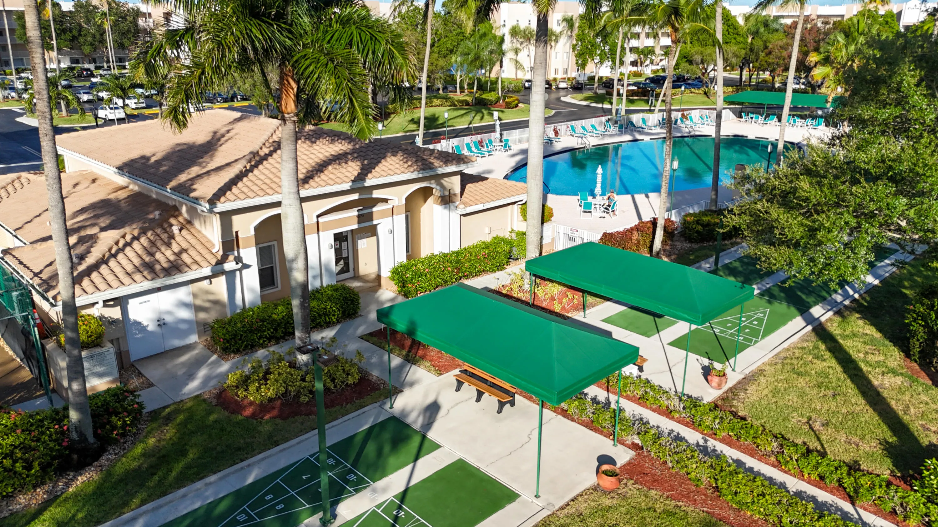 Weldon Pool and Clubhouse are across the street from the unit.