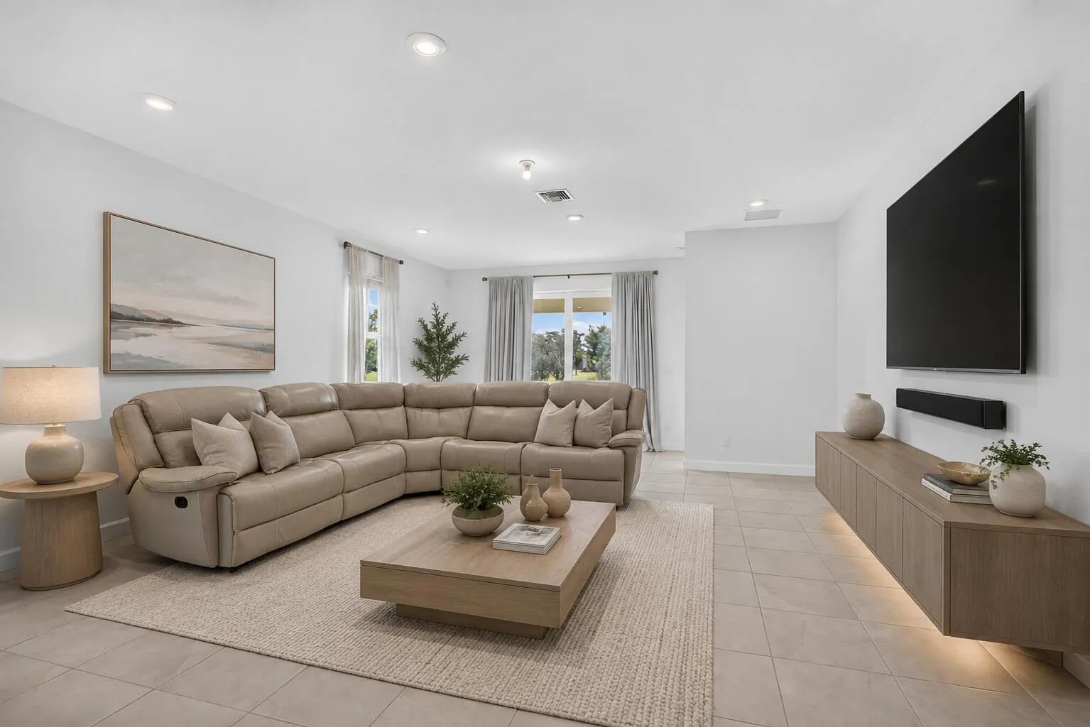 virtually staged living room