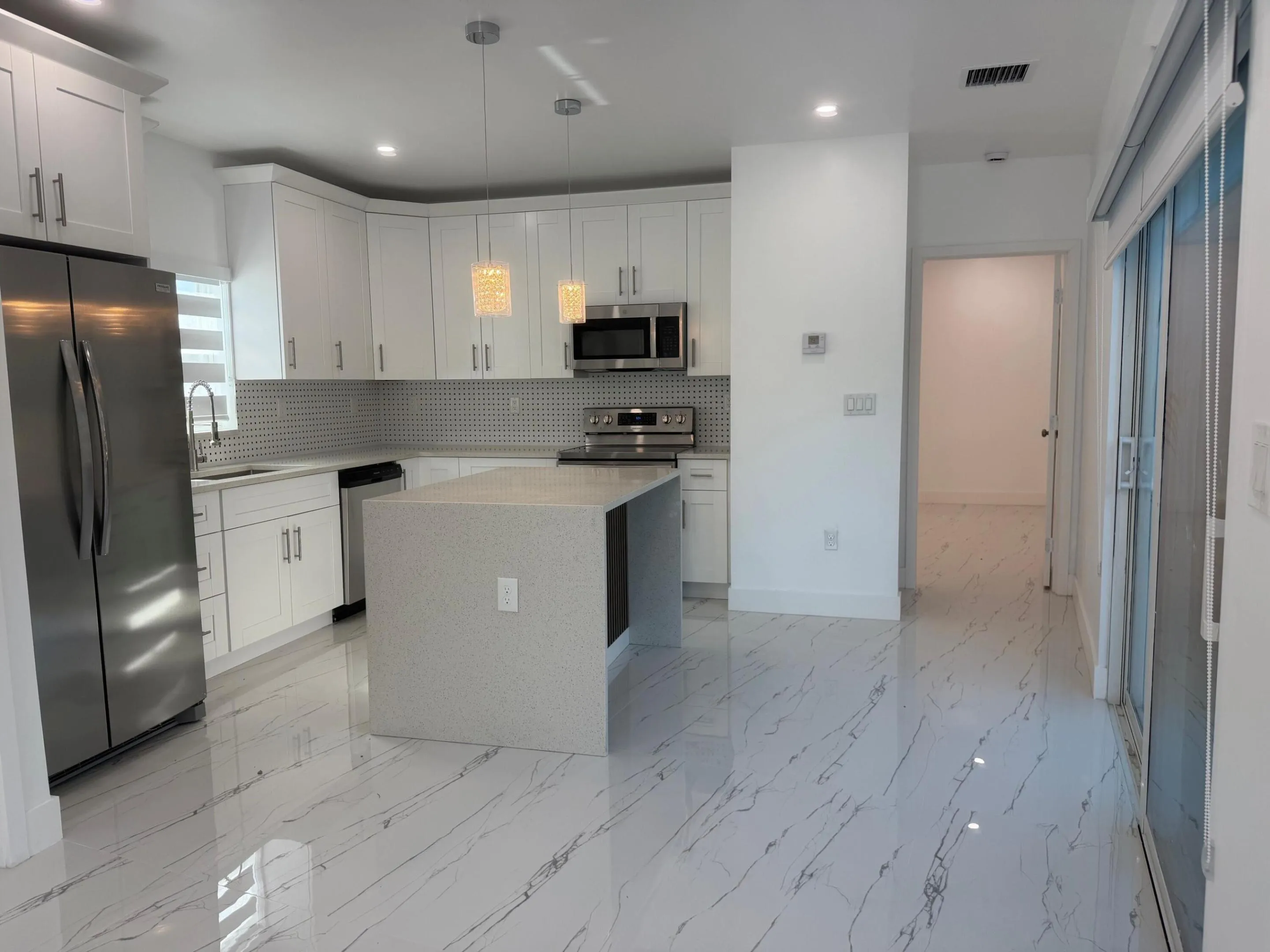 wide kitchen view