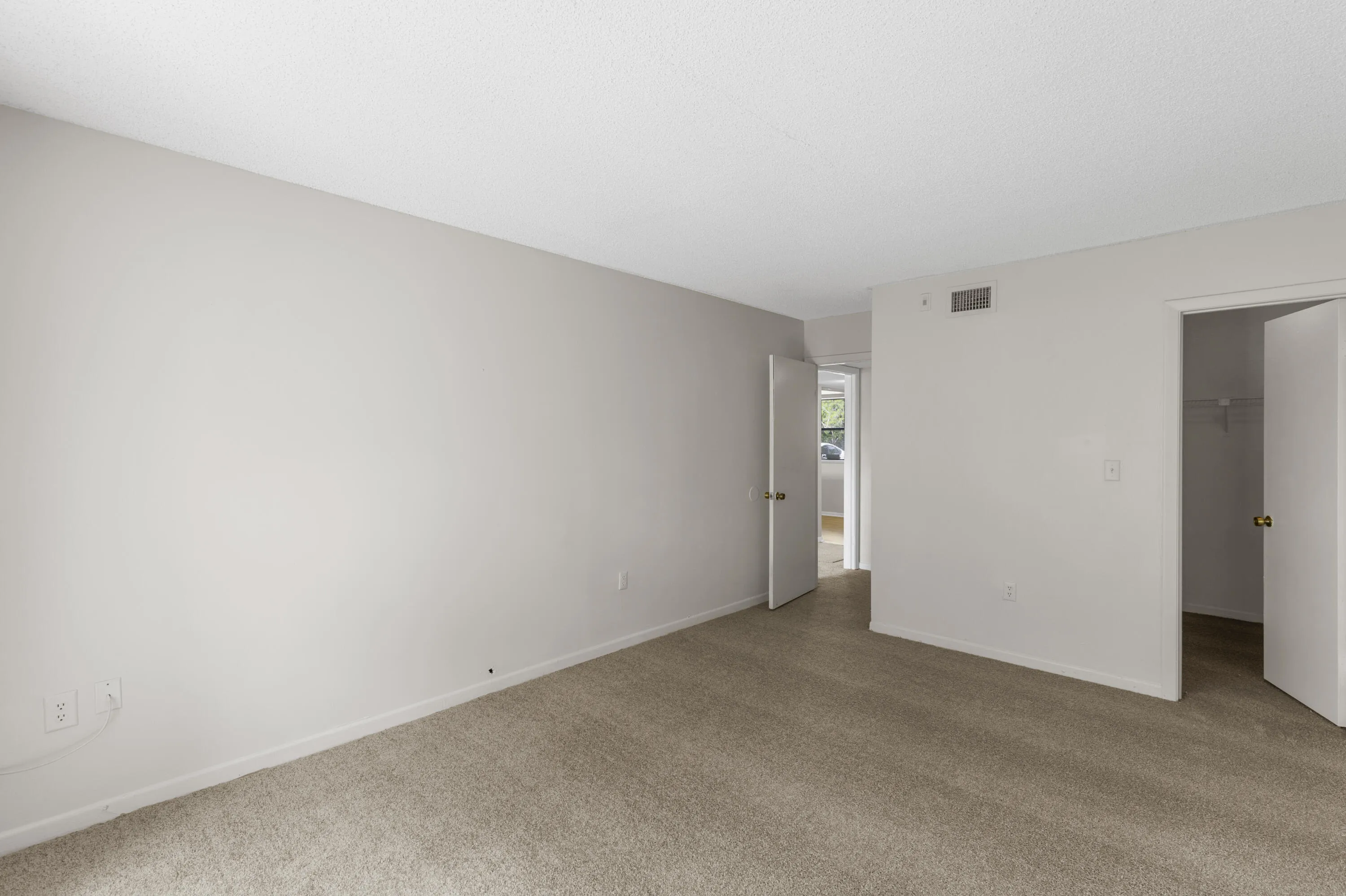 Master bedroom with brand new carpet