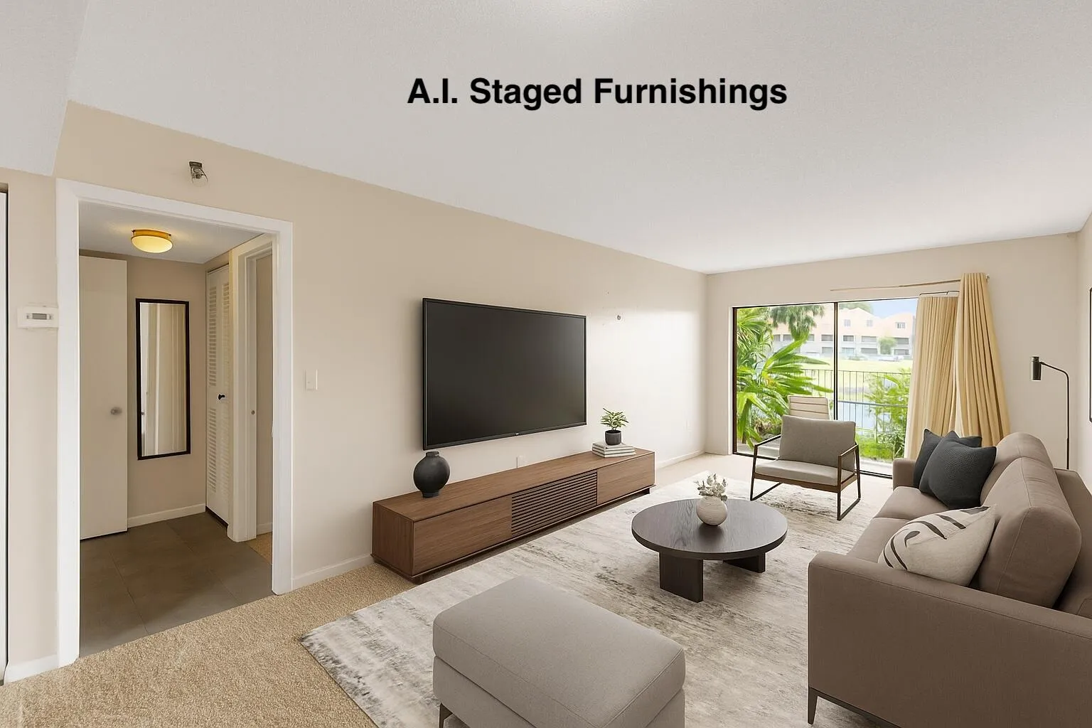 A.I. photo of furnishing suggestion for living room