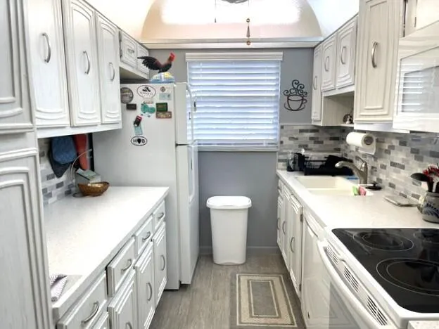 Bright galley kitchen