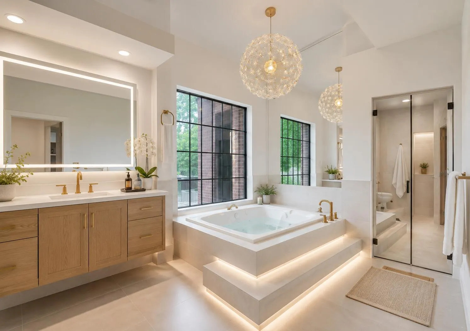 "STAGED #1" option-to show potential of primary bathroom suite (bath is in original condition)