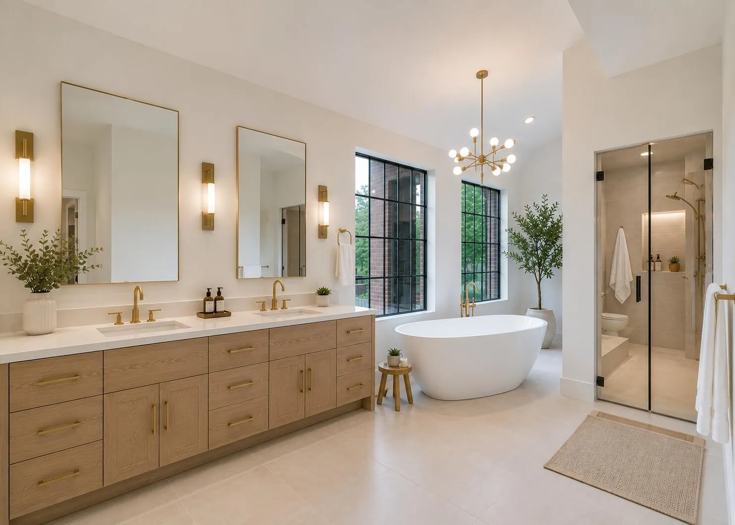 "STAGED #2" option-to show potential of primary bathroom suite (bath is in original condition)