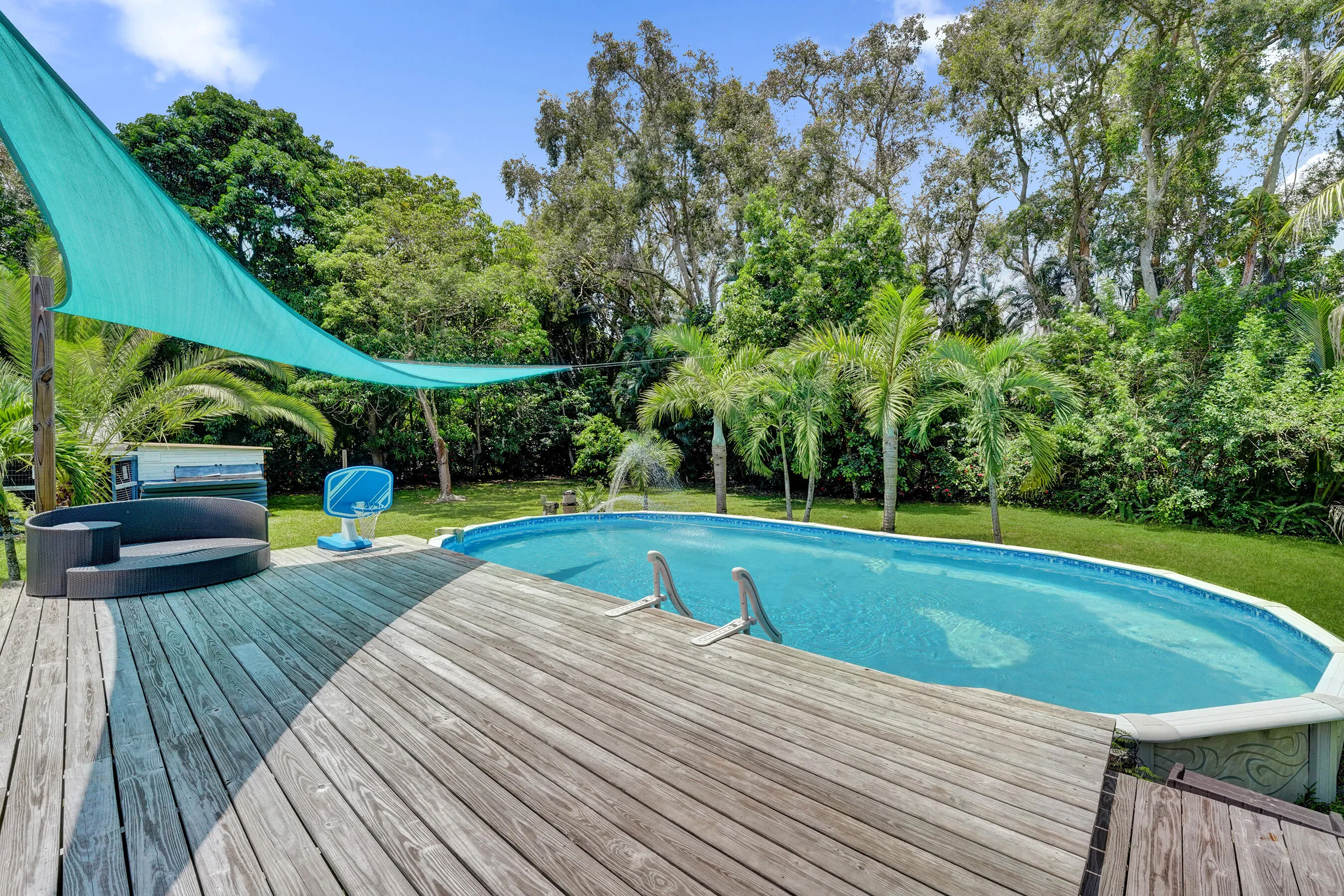 Cool off in your LARGE inground swimming pool