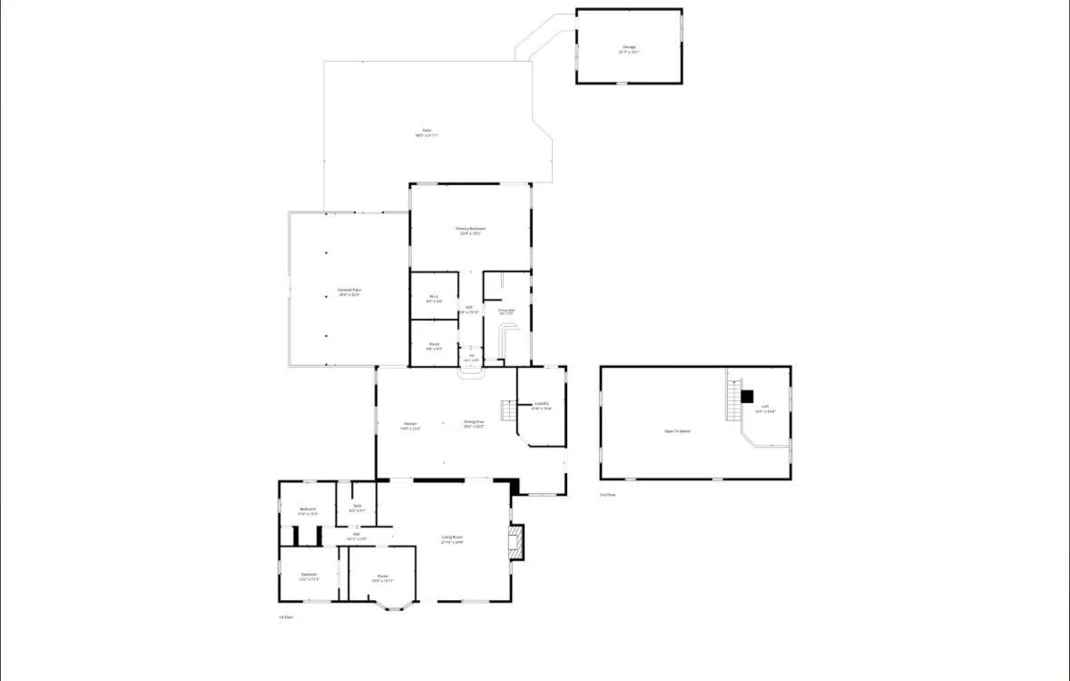 Floorplan- main house and separate detached workshop/office (guest house is in on separate floorplan)