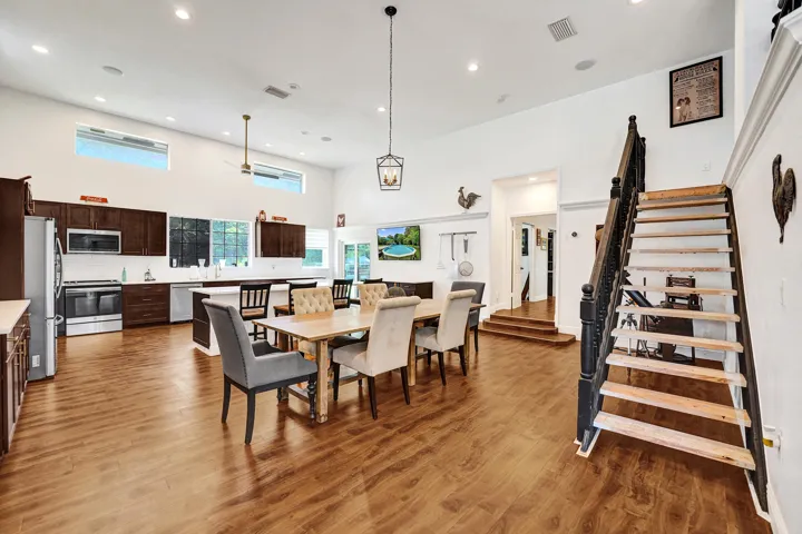 Open concept kitchen and dining area