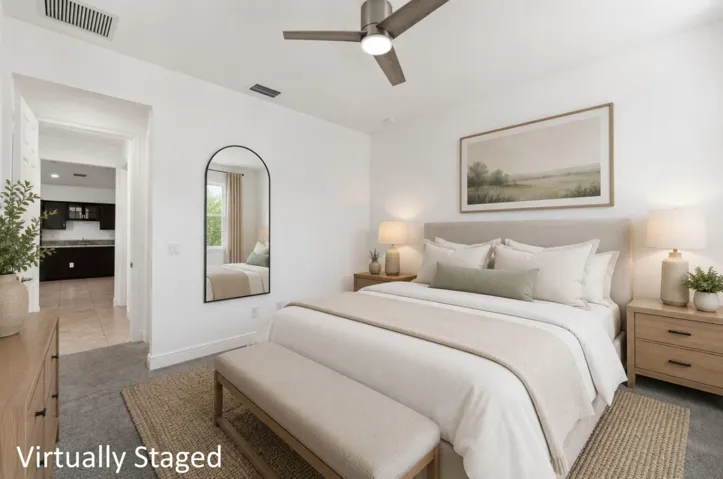 Virtually Staged bedroom with private entrance