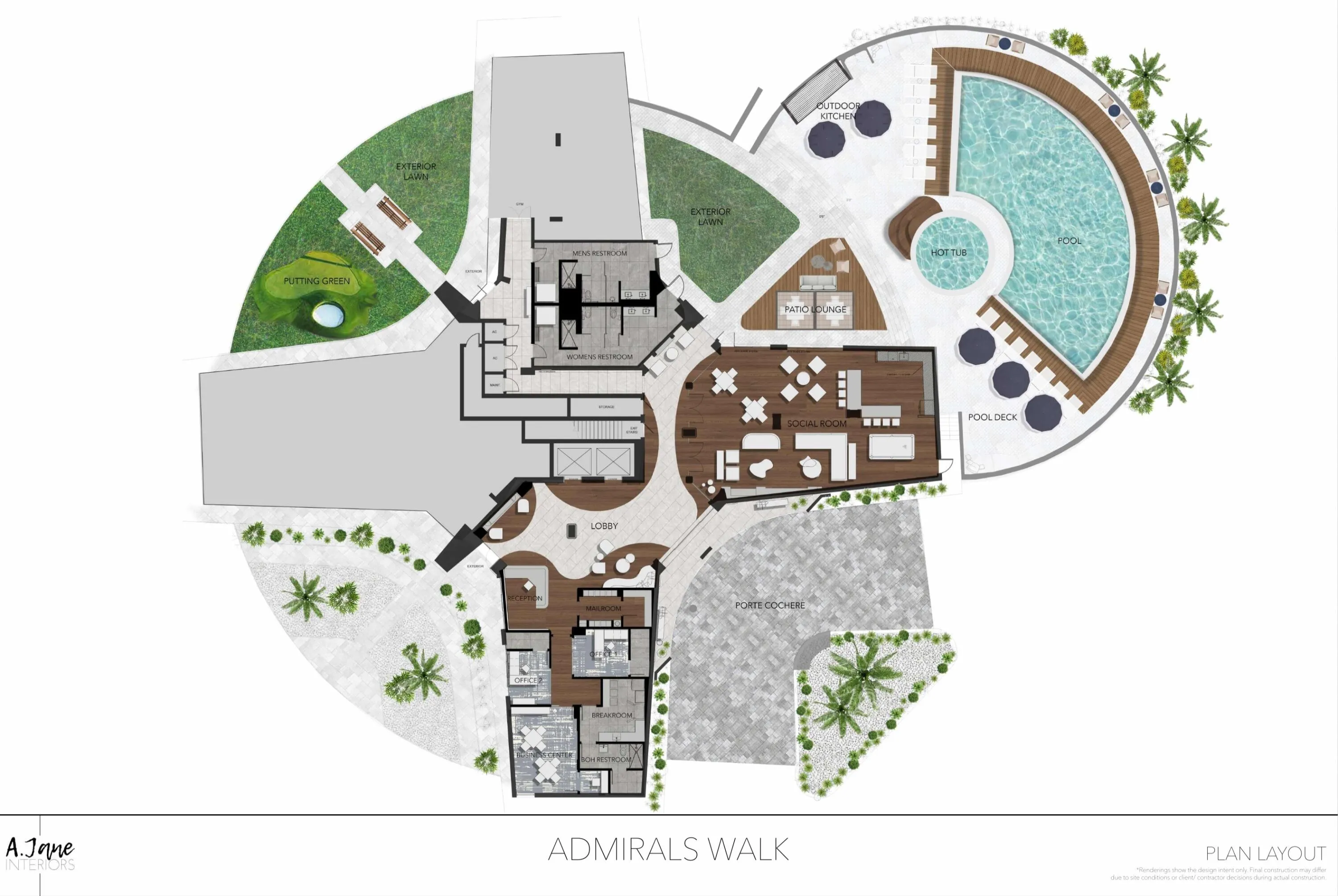 RENDERING OF SITE PLAN FOR RENOVATIONS