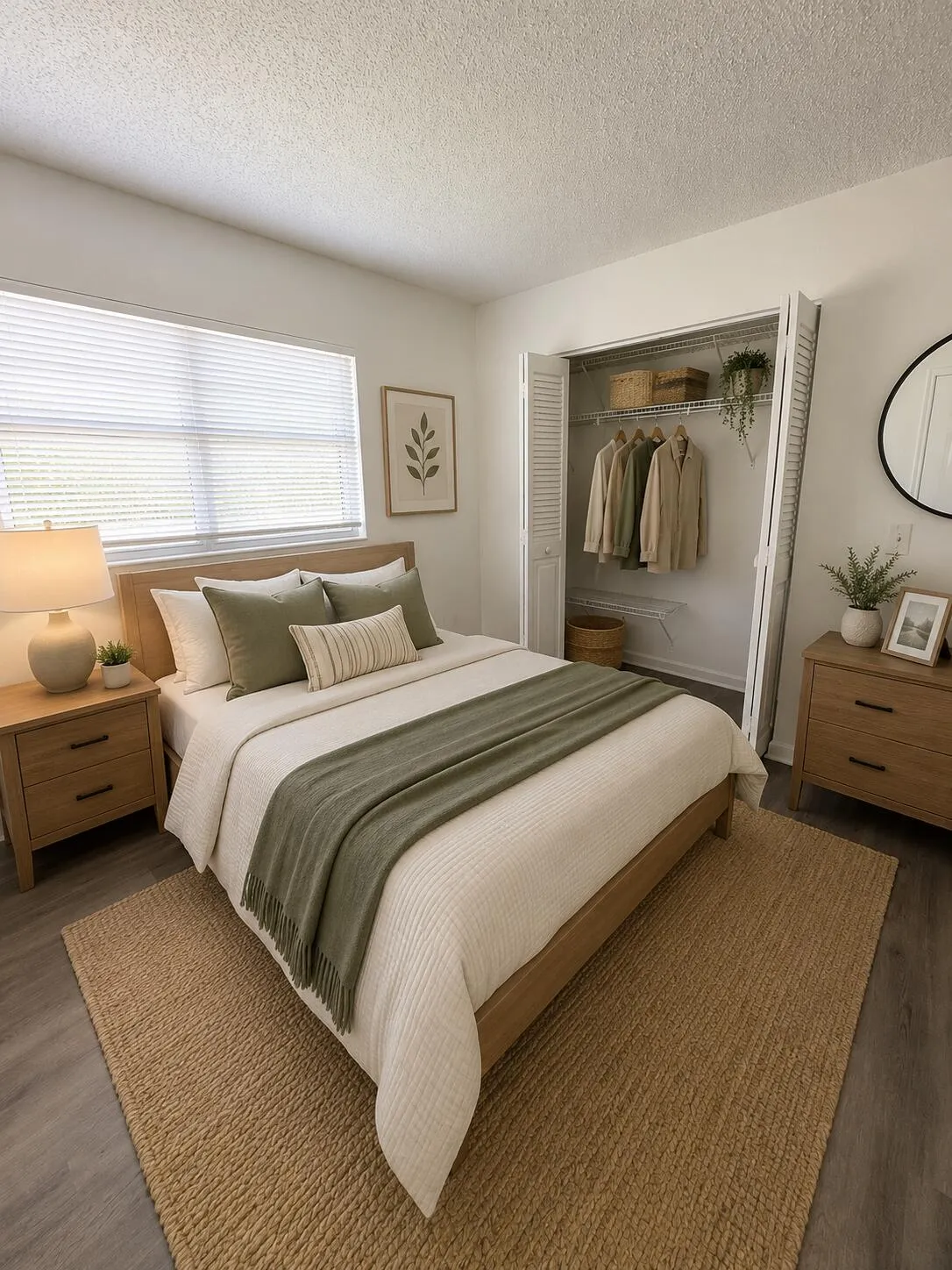 Bedroom, virtually staged