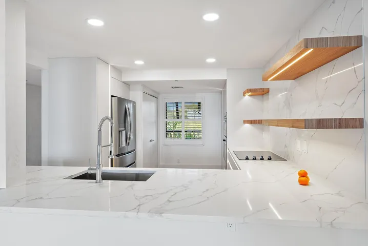 Kitchen View/Open Shutters