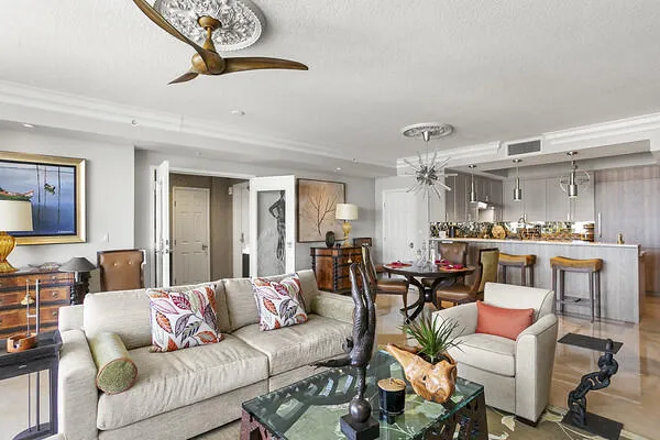 Private foyer in background enters into main living area