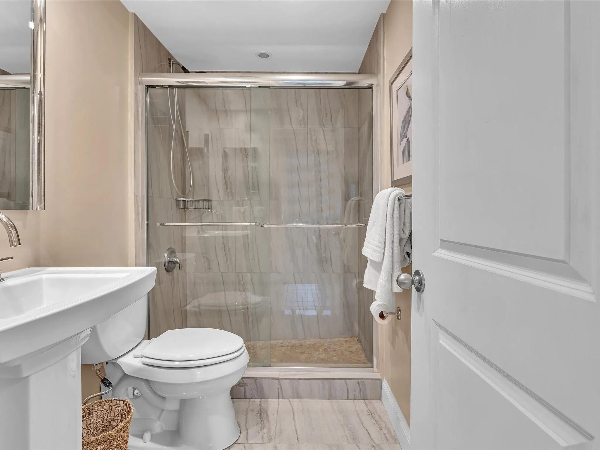 Glass doors in shower