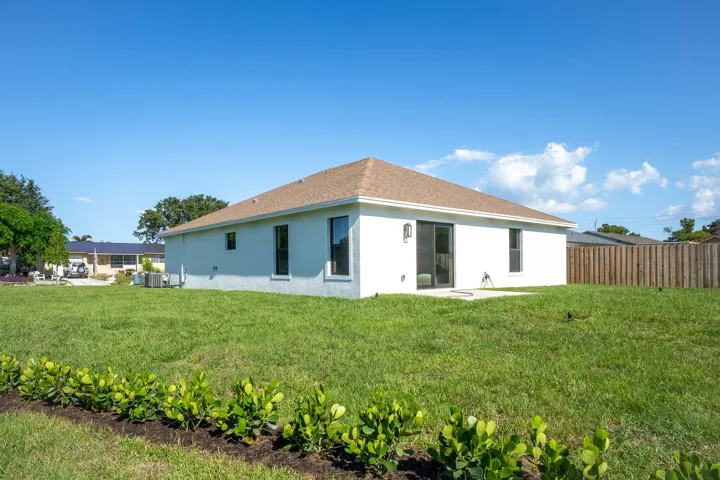 Side yard and backyard areas