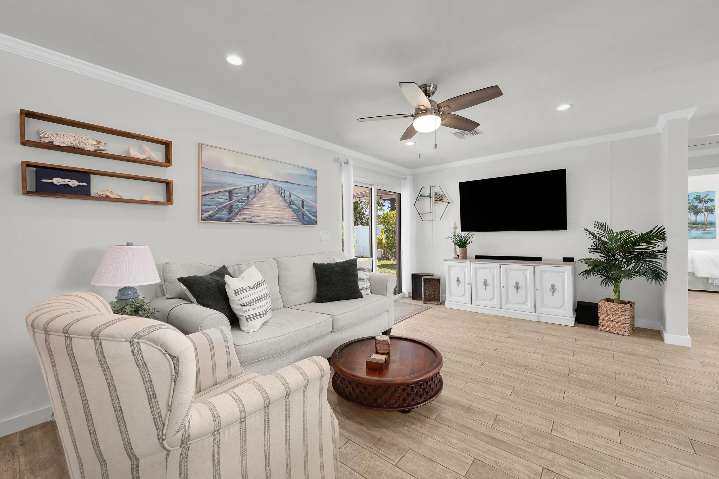 Living area next to patio