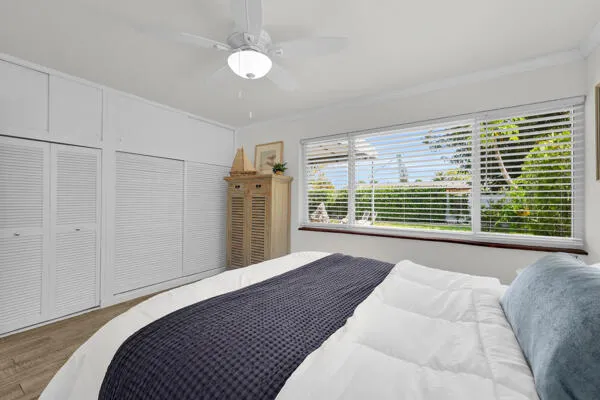 Guest Bedroom with view of backyard