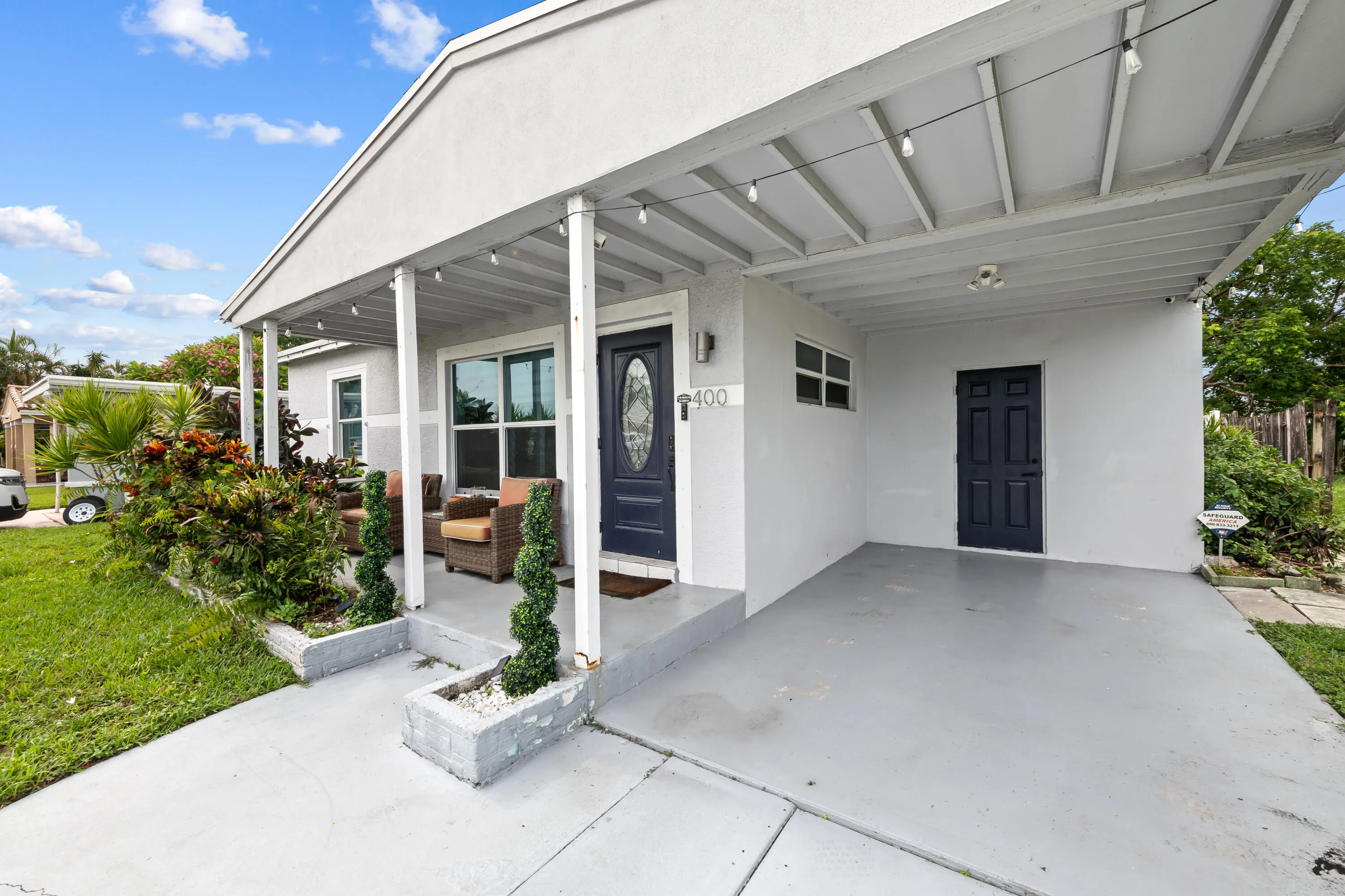 Laundry room entrance from carport