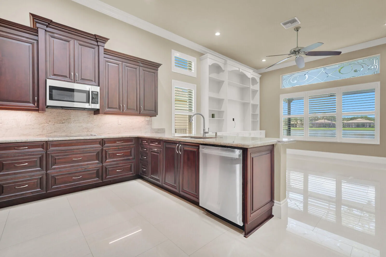 Kitchen with Lake Views