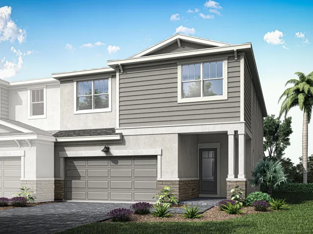 Stock photos represent builder's floorplan