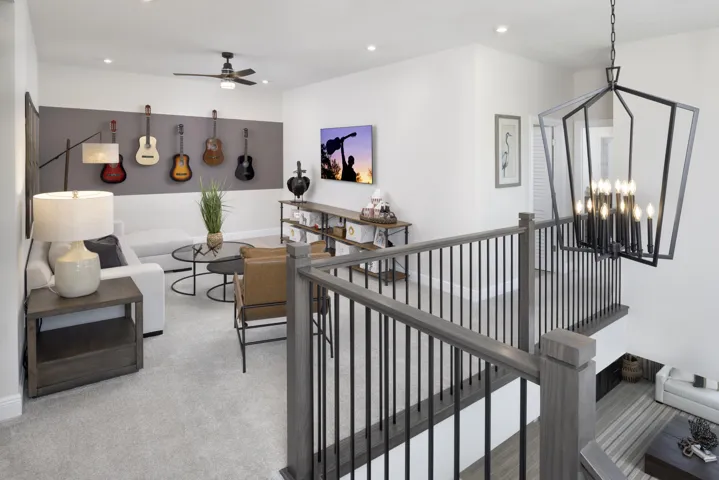 Stock photos represent builder's floorplan