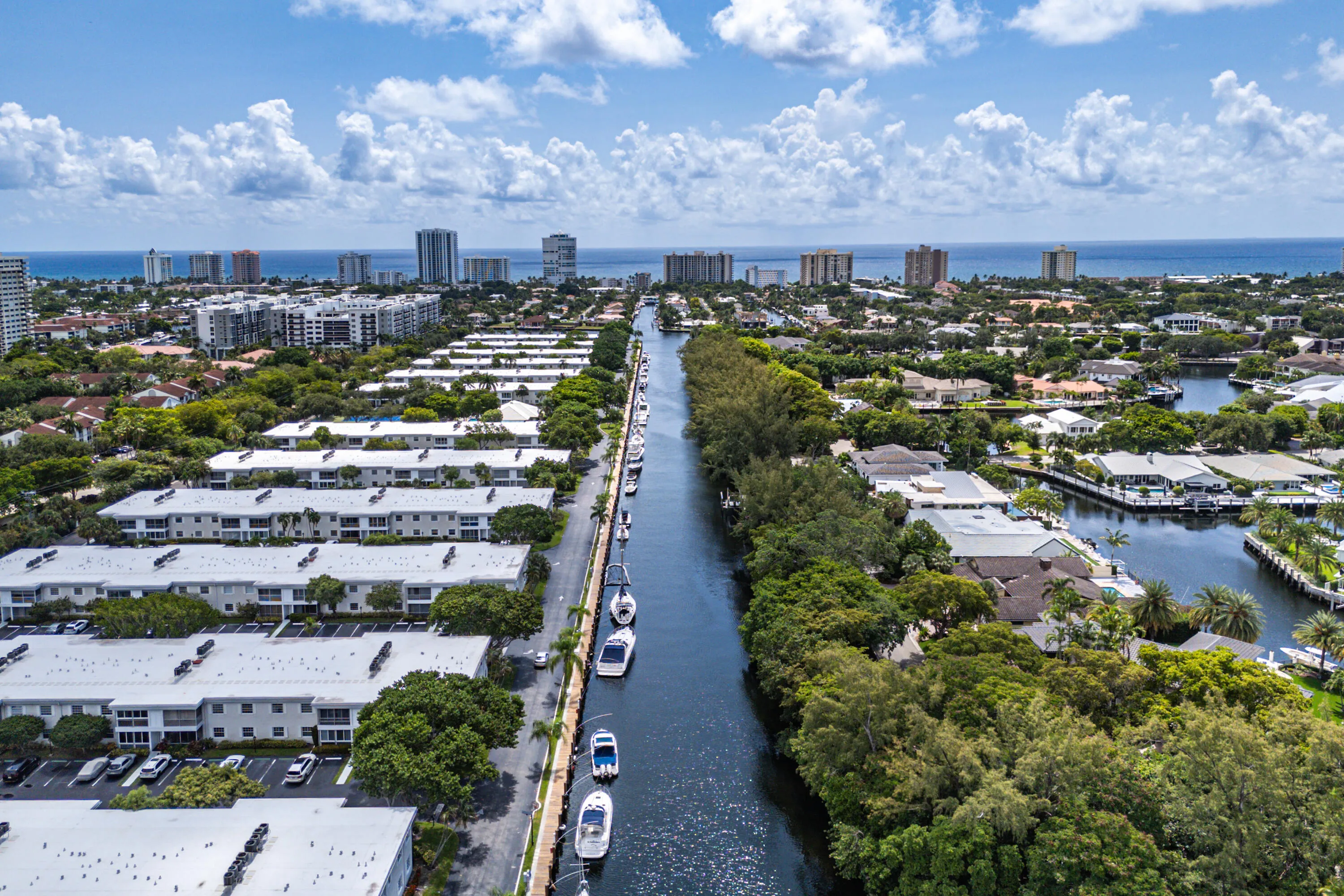 Waterways within Bay Colony Club. Cmmunity at left.