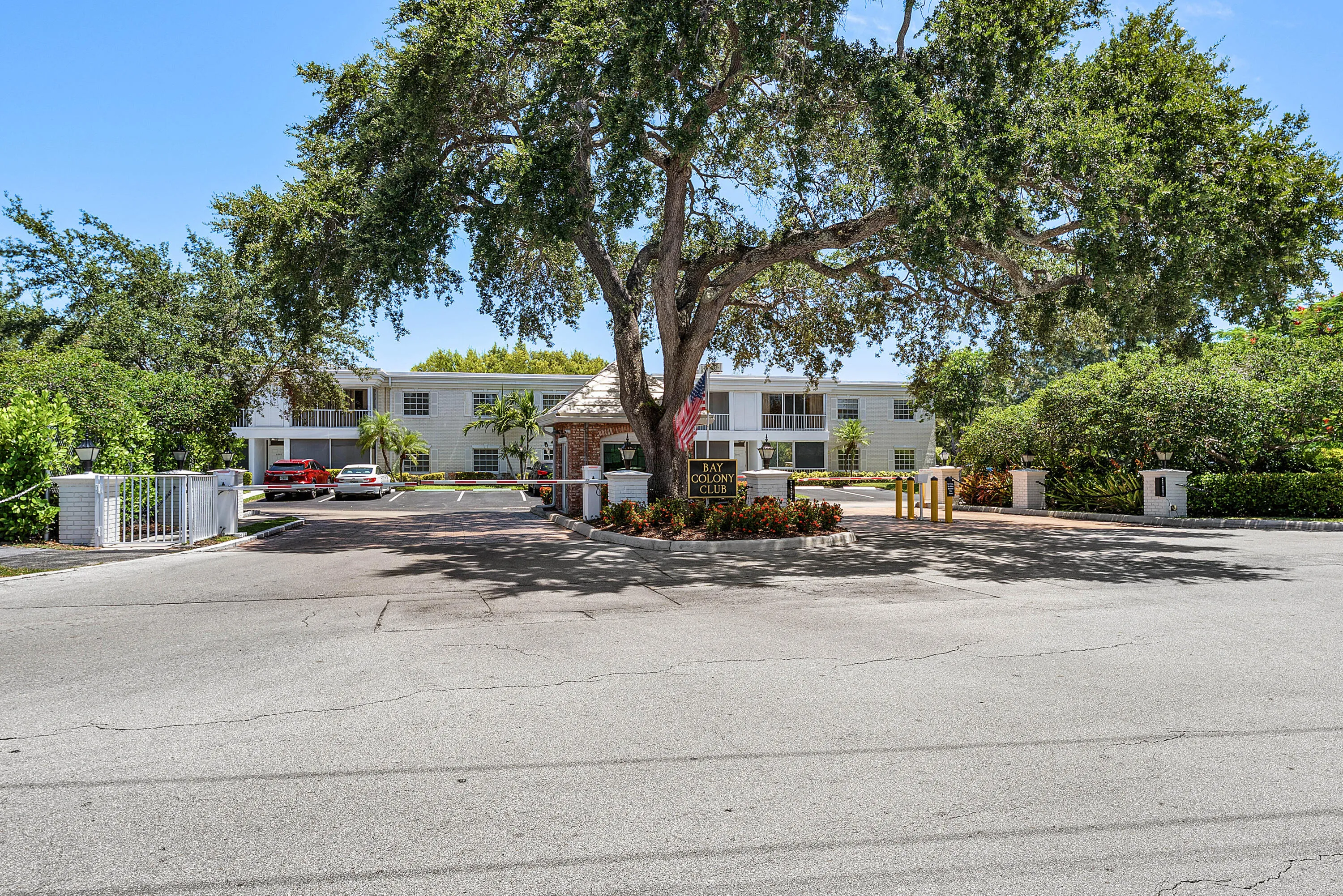 Front gated entrance into Bay Colony Club.
