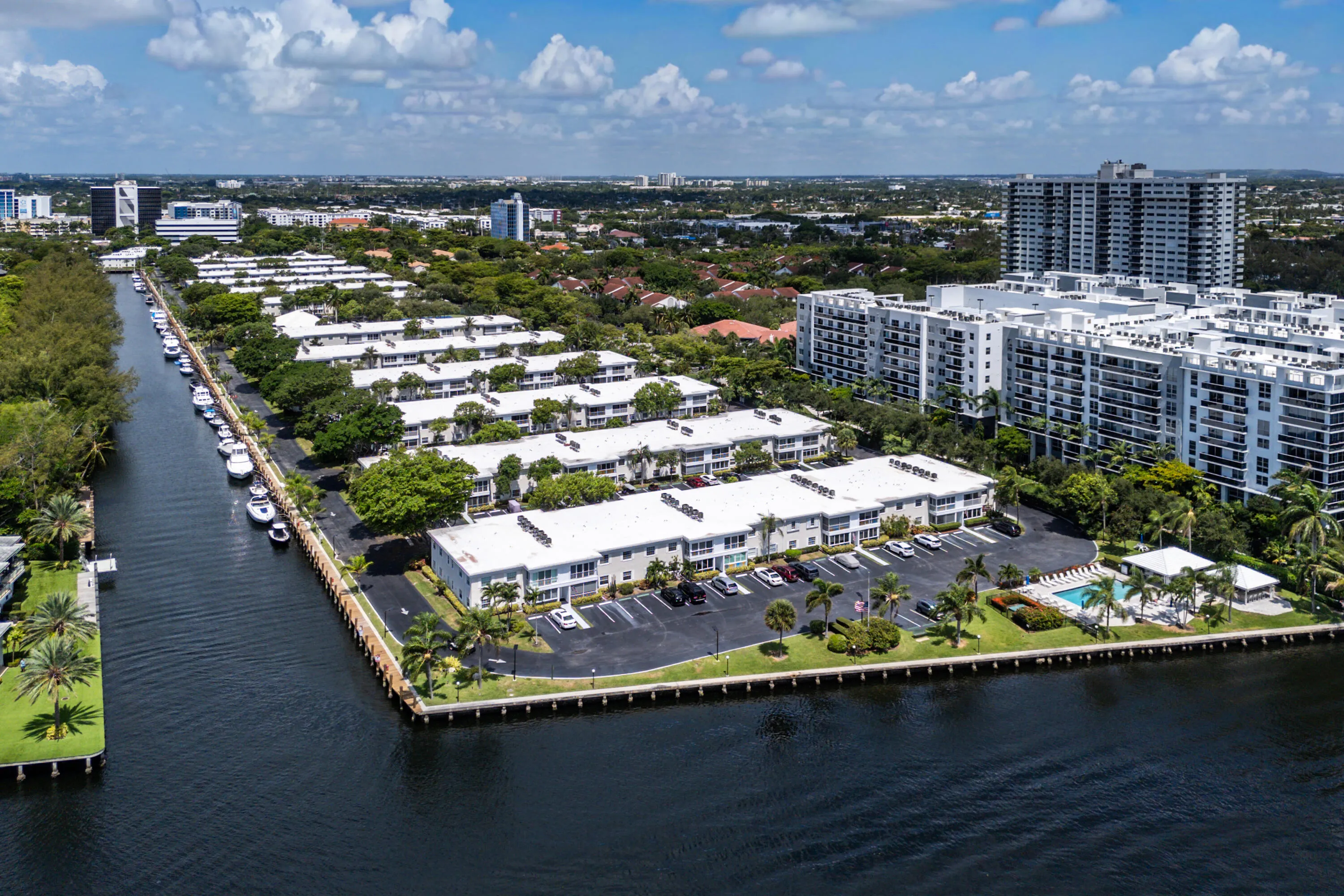 Intracoastal waterways with Bay Colony Club at center photo.