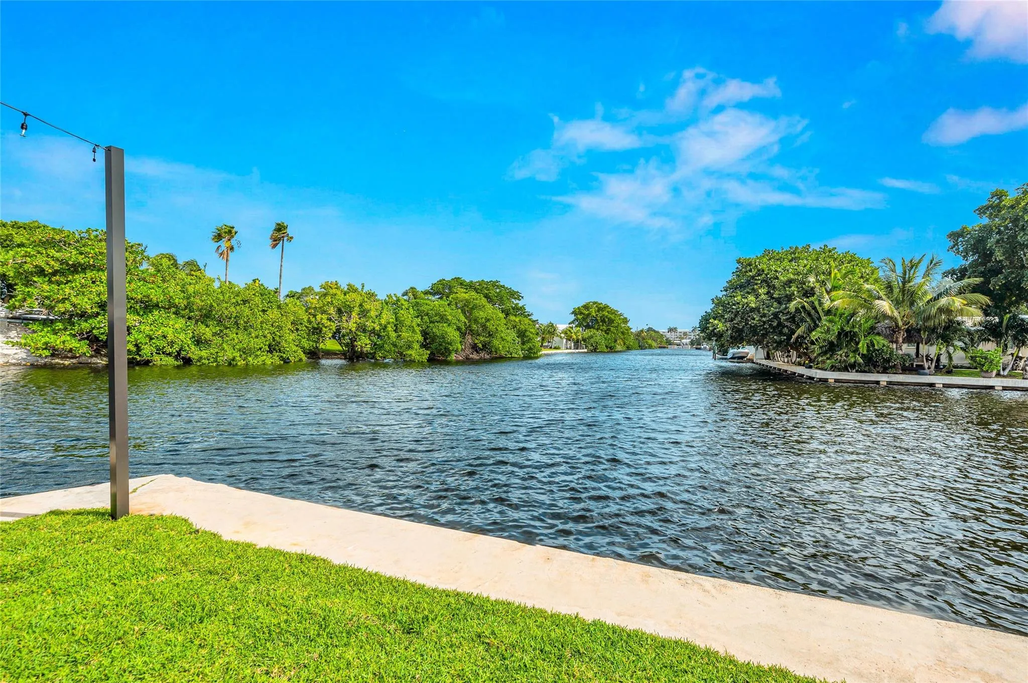 backyard view looking down the canal towards the beach!